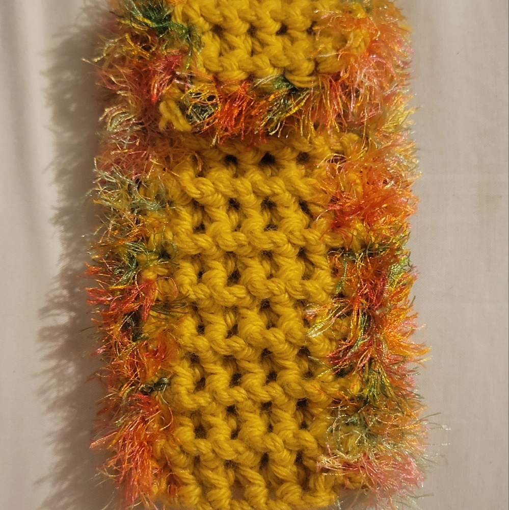 yellow handmade crochet bag